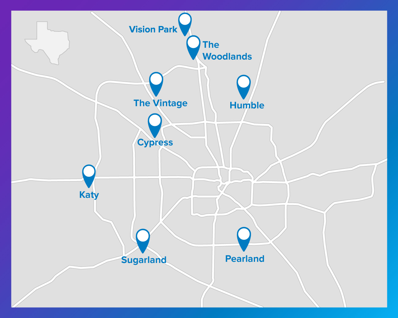 Houston area Encompass Health hospitals map