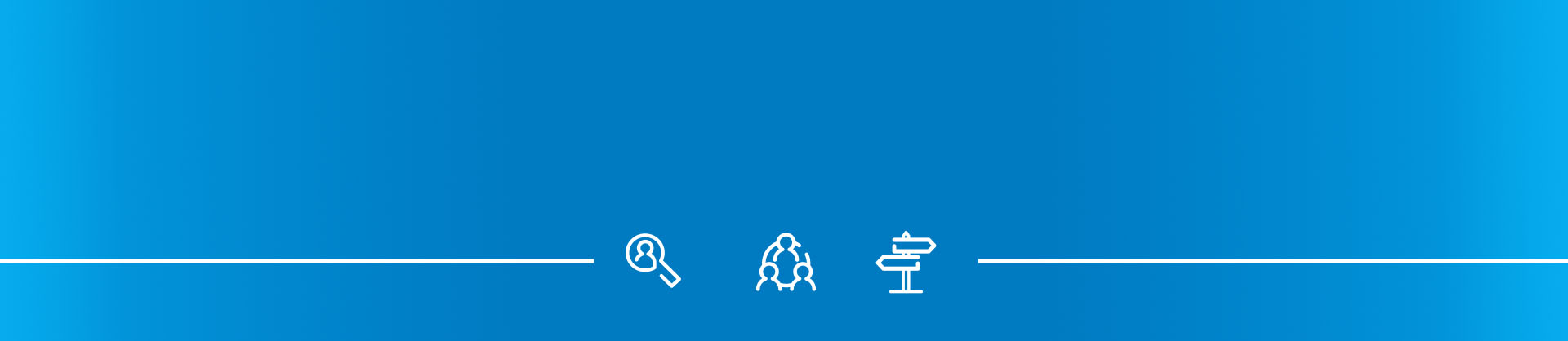 Blue graphic with employee icons
