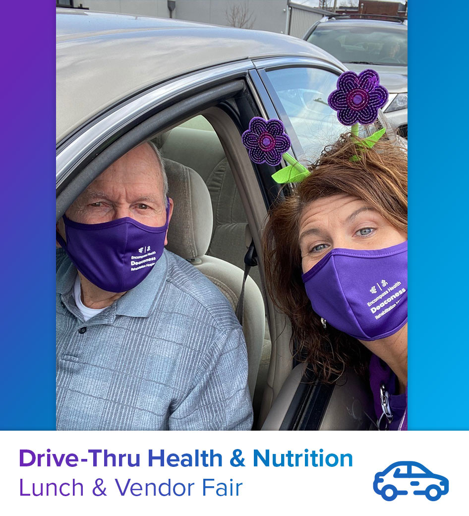 Earlier this month, Encompass Health Deaconess Rehabilitation Hospital partnered with South Western Indiana Council on Aging at a drive-thru Spring Health & Nutrition Lunch & Vendor Fair.