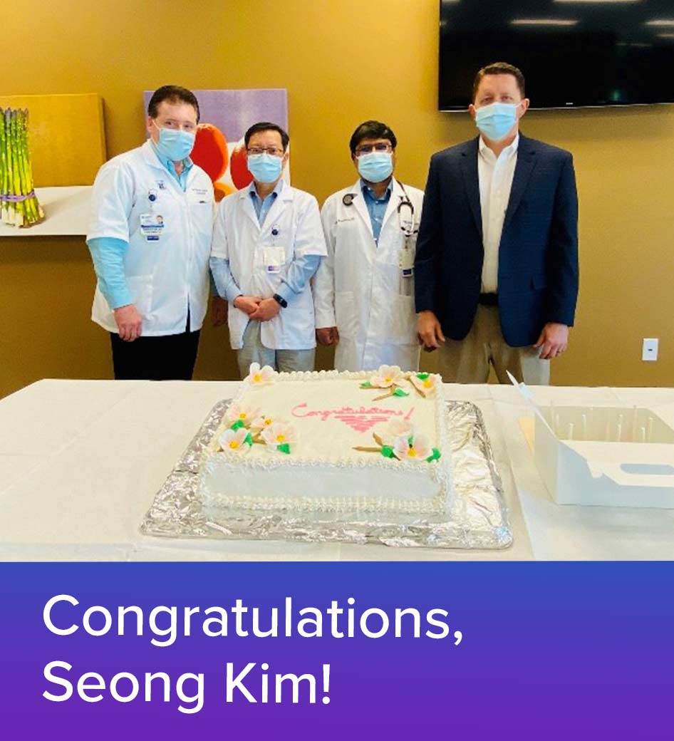 Congratulations to our Outstanding Employee Achievement Award winner for the quarter, Seong Kim, pharmacist.