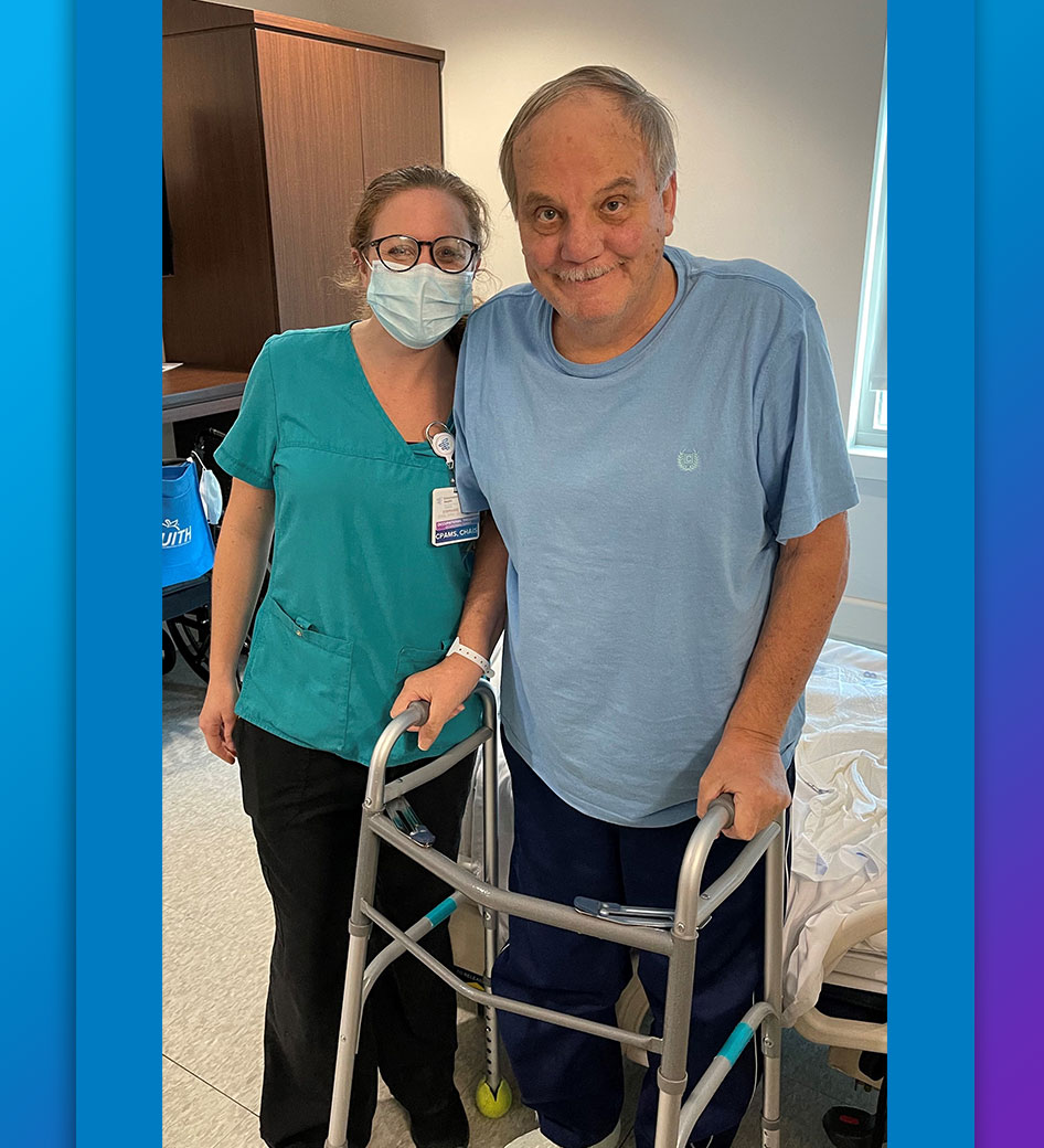 After beating COVID-19, Stephen Boyette arrived at Encompass Health to regain his strength and mobility.