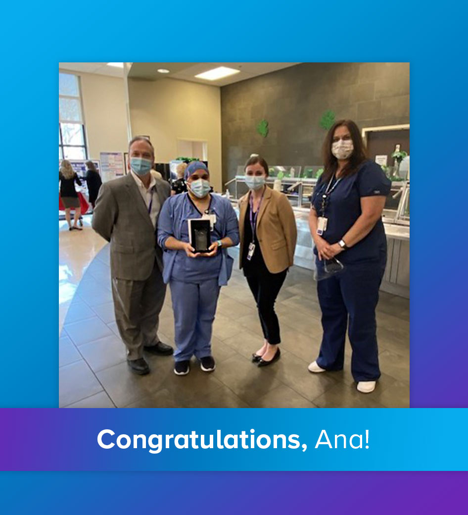 Congratulations to Ana Rodriguez, RNT, for winning Encompass Health Rehab Hospital of Western Massachusetts’ 2020 Outstanding Employee Achievement Award!