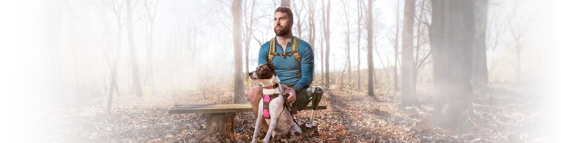 hiker with their dog